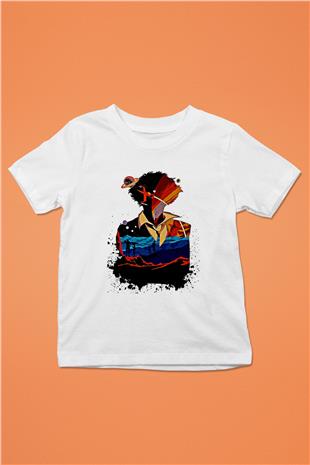 Cowboy Bebop Baskılı Beyaz Unisex Beyaz Çocuk Tişört - Tshirt