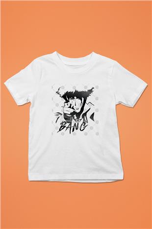 Cowboy Bebop Baskılı Beyaz Unisex Beyaz Çocuk Tişört - Tshirt
