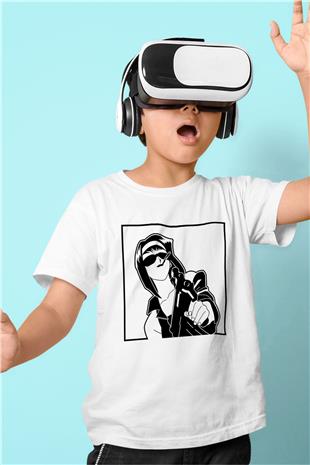 Cowboy Bebop Baskılı Beyaz Unisex Beyaz Çocuk Tişört - Tshirt