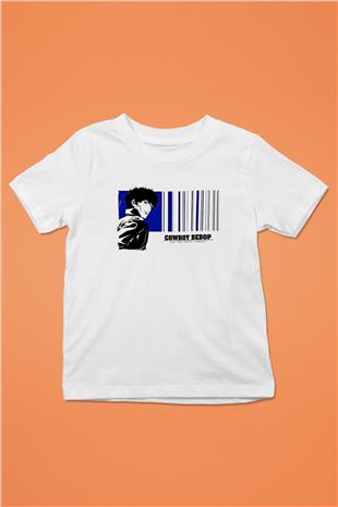 Cowboy Bebop Baskılı Beyaz Unisex Beyaz Çocuk Tişört - Tshirt