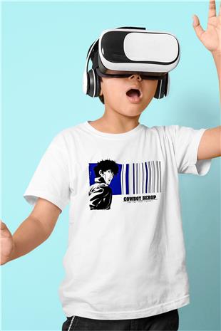 Cowboy Bebop Baskılı Beyaz Unisex Beyaz Çocuk Tişört - Tshirt
