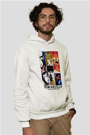Cowboy Bebop Baskılı Beyaz Unisex Hoodie