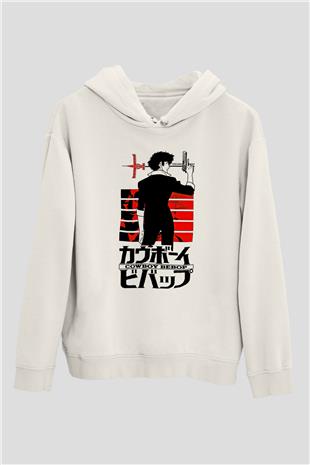 Cowboy Bebop Baskılı Beyaz Unisex Hoodie