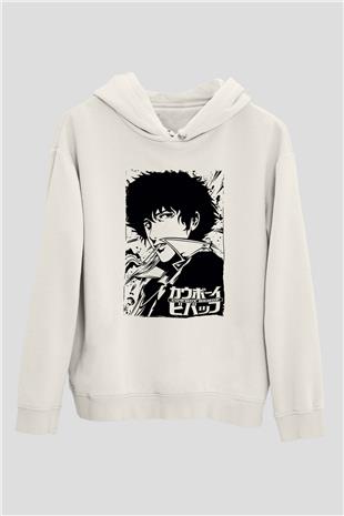 Cowboy Bebop Baskılı Beyaz Unisex Hoodie