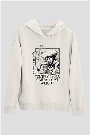 Cowboy Bebop Baskılı Beyaz Unisex Hoodie