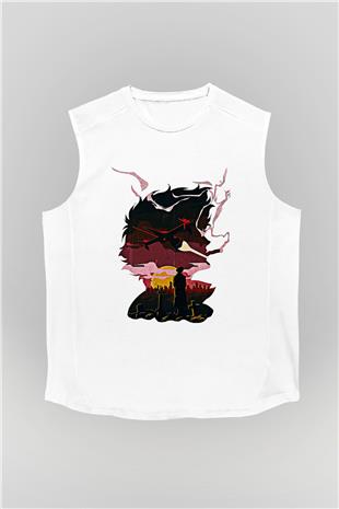 Cowboy Bebop Baskılı Beyaz Unisex Kolsuz Tişört - Tshirt