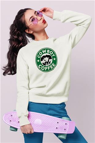 Cowboy Bebop Baskılı Beyaz Unisex Sweatshirt