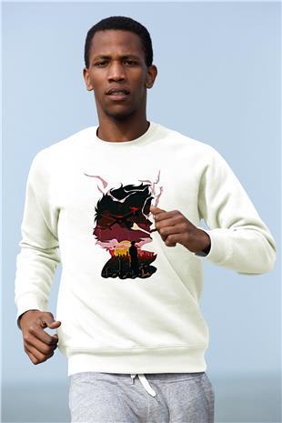 Cowboy Bebop Baskılı Beyaz Unisex Sweatshirt