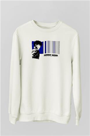 Cowboy Bebop Baskılı Beyaz Unisex Sweatshirt