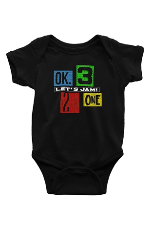 Cowboy Bebop Baskılı Unisex Siyah Bebek Body - Zıbın