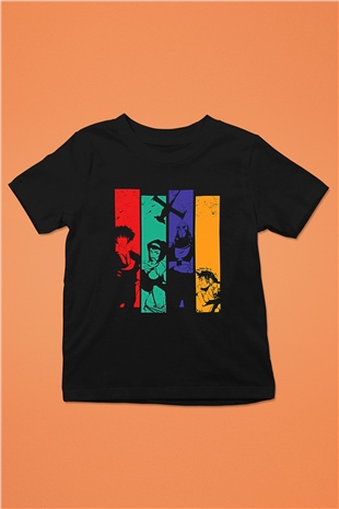 Cowboy Bebop Baskılı Unisex Siyah Çocuk Tişört - Tshirt