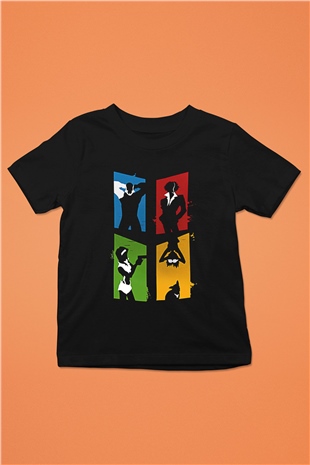 Cowboy Bebop Baskılı Unisex Siyah Çocuk Tişört - Tshirt