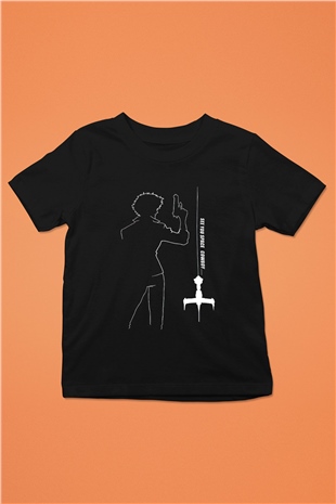 Cowboy Bebop Baskılı Unisex Siyah Çocuk Tişört - Tshirt