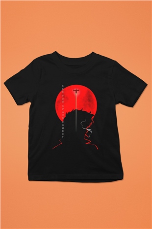 Cowboy Bebop Baskılı Unisex Siyah Çocuk Tişört - Tshirt