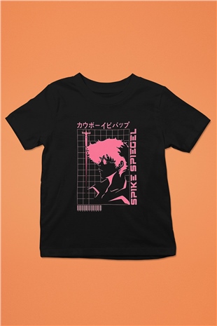 Cowboy Bebop Baskılı Unisex Siyah Çocuk Tişört - Tshirt