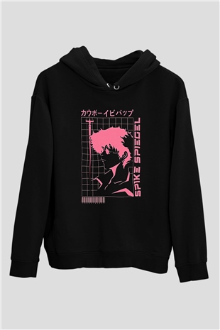 Cowboy Bebop Baskılı Unisex Siyah Hoodie