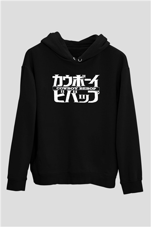 Cowboy Bebop Baskılı Unisex Siyah Hoodie