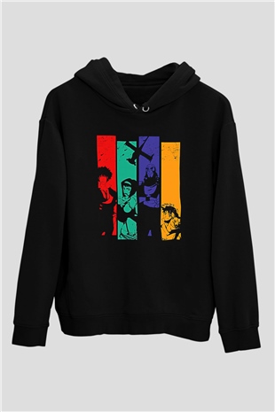 Cowboy Bebop Baskılı Unisex Siyah Hoodie