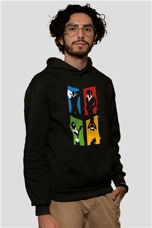 Cowboy Bebop Baskılı Unisex Siyah Hoodie