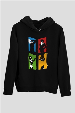 Cowboy Bebop Baskılı Unisex Siyah Hoodie