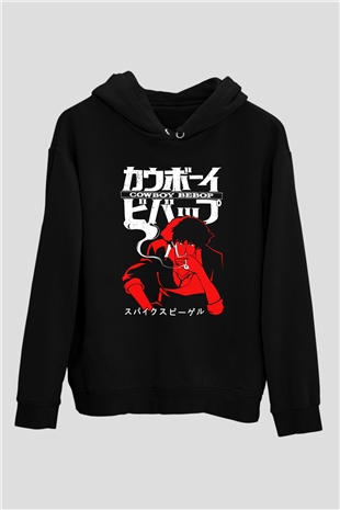 Cowboy Bebop Baskılı Unisex Siyah Hoodie