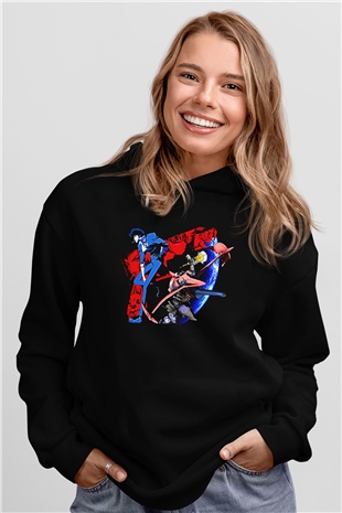 Cowboy Bebop Baskılı Unisex Siyah Hoodie