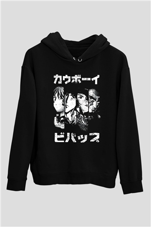 Cowboy Bebop Baskılı Unisex Siyah Hoodie