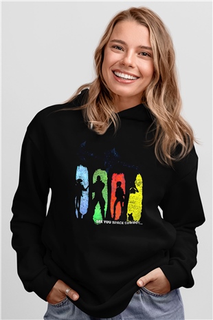 Cowboy Bebop Baskılı Unisex Siyah Hoodie