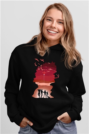 Cowboy Bebop Baskılı Unisex Siyah Hoodie