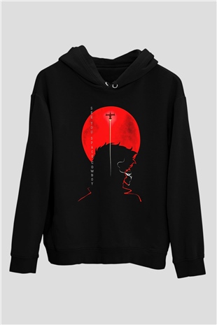 Cowboy Bebop Baskılı Unisex Siyah Hoodie