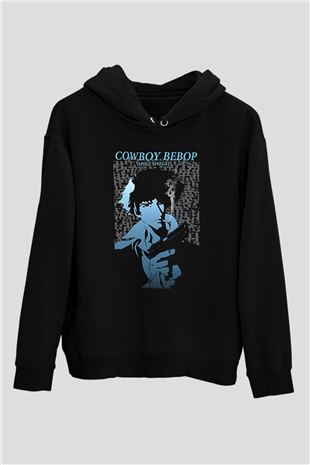 Cowboy Bebop Baskılı Unisex Siyah Hoodie