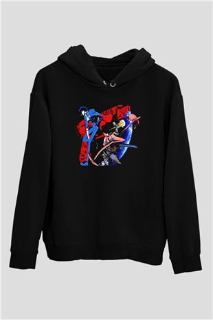 Cowboy Bebop Baskılı Unisex Siyah Hoodie
