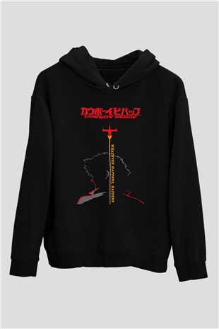 Cowboy Bebop Baskılı Unisex Siyah Hoodie