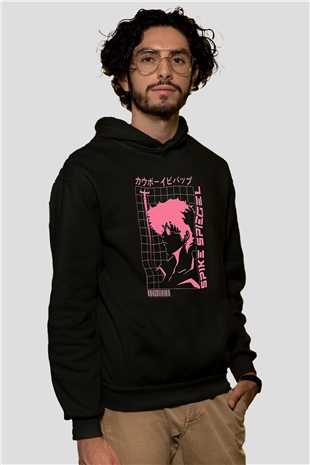 Cowboy Bebop Baskılı Unisex Siyah Hoodie