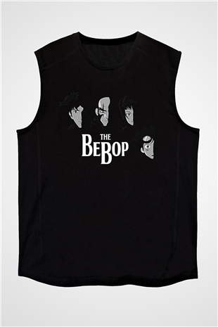 Cowboy Bebop Baskılı Unisex Siyah Kolsuz Tişört - Tshirt