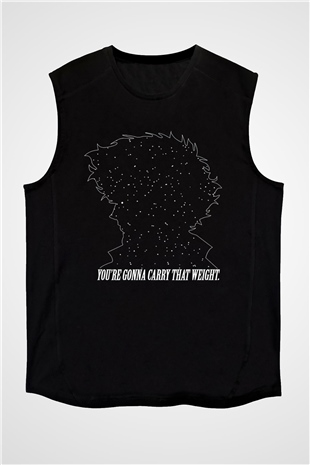Cowboy Bebop Baskılı Unisex Siyah Kolsuz Tişört - Tshirt