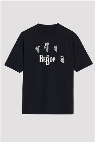 Cowboy Bebop Baskılı Unisex Siyah Oversize Tişört - Tshirt
