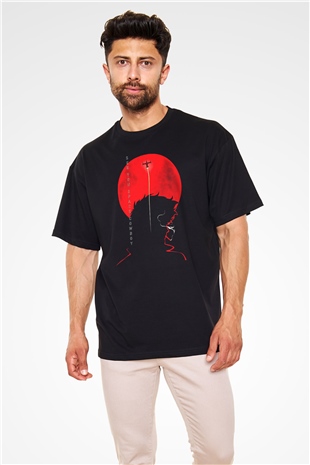Cowboy Bebop Baskılı Unisex Siyah Oversize Tişört - Tshirt