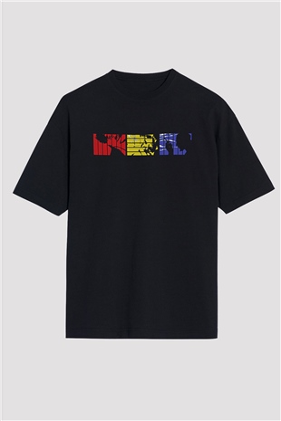Cowboy Bebop Baskılı Unisex Siyah Oversize Tişört - Tshirt
