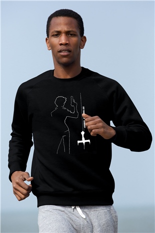 Cowboy Bebop Baskılı Unisex Siyah Sweatshirt