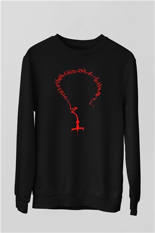 Cowboy Bebop Baskılı Unisex Siyah Sweatshirt