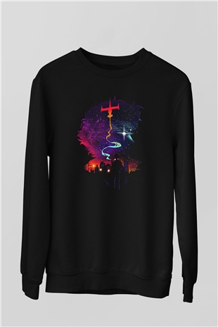 Cowboy Bebop Baskılı Unisex Siyah Sweatshirt