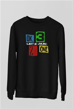 Cowboy Bebop Baskılı Unisex Siyah Sweatshirt