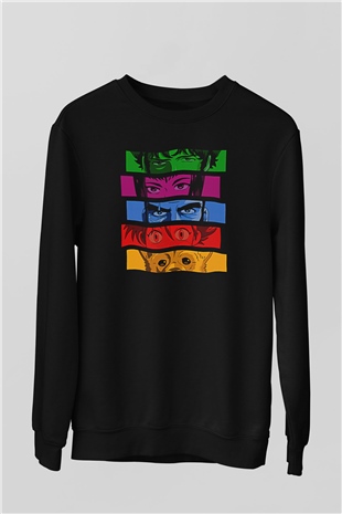 Cowboy Bebop Baskılı Unisex Siyah Sweatshirt
