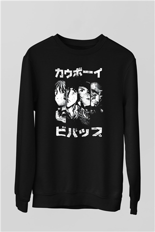 Cowboy Bebop Baskılı Unisex Siyah Sweatshirt