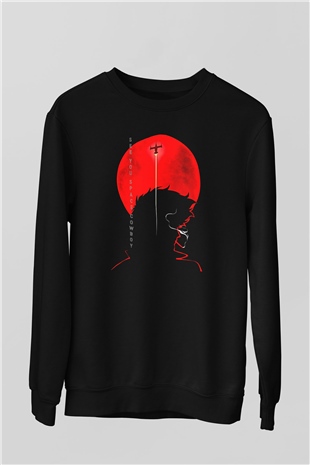 Cowboy Bebop Baskılı Unisex Siyah Sweatshirt