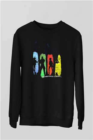 Cowboy Bebop Baskılı Unisex Siyah Sweatshirt