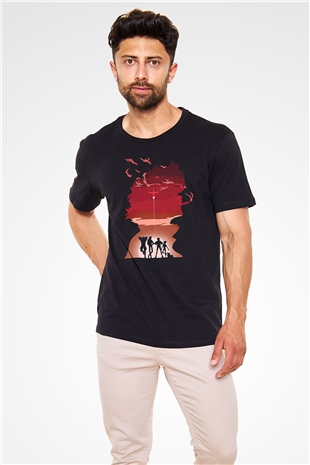 Cowboy Bebop Baskılı Unisex Siyah Tişört - Tshirt