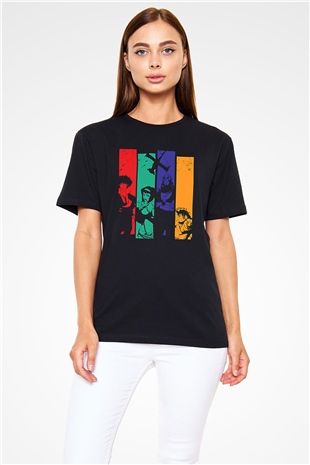 Cowboy Bebop Baskılı Unisex Siyah Tişört - Tshirt