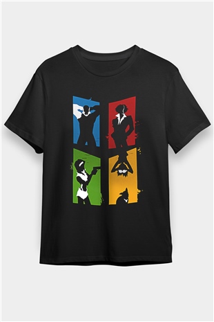 Cowboy Bebop Baskılı Unisex Siyah Tişört - Tshirt